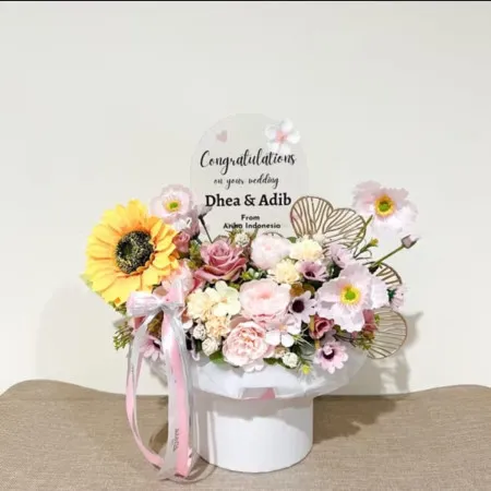 Bloom Box Akrilik Ucapan Wedding Kota Malang